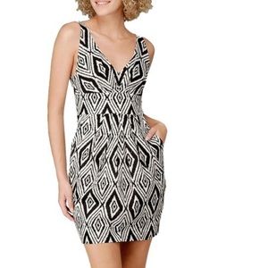 7 FOR ALL MANKIND Ikat Aztec Print V Neck Pencil Tank Midi Dress NWOT